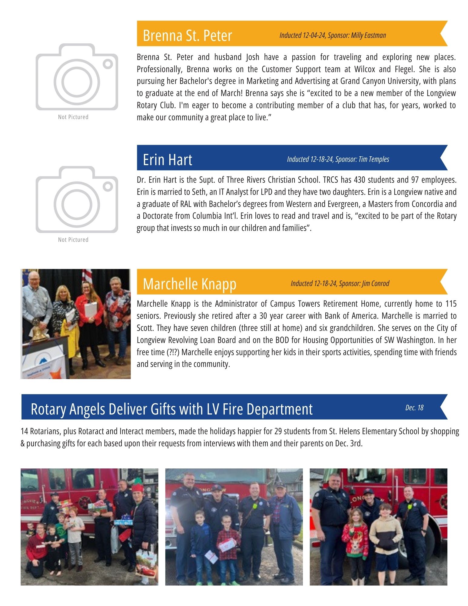 Rotary Club of Longview WA January newsletter page 2