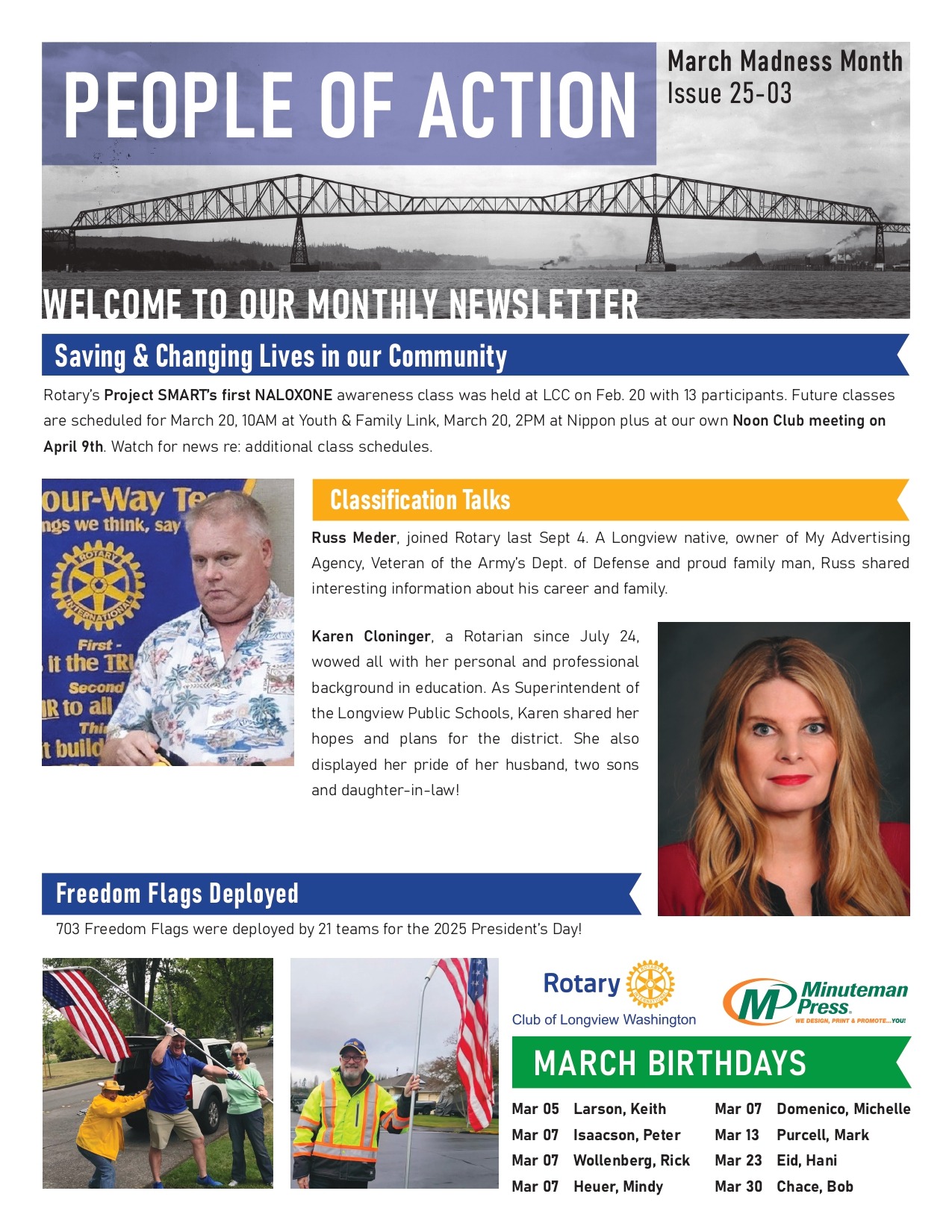 Rotary Club of Longview WA March Newsletter 2025
