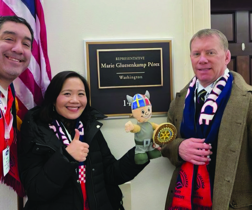 Longview Rotarians Marc Silva, Bogi Kim and Matt seimears in Washington DC