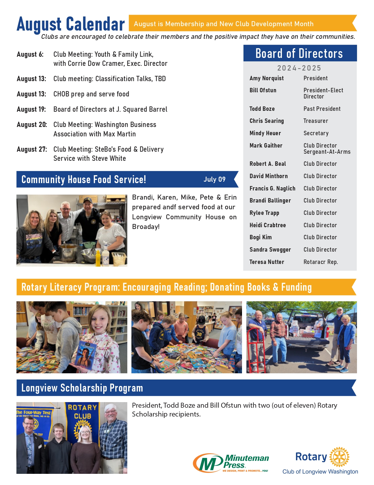 Rotary Club of Longview WA August Newsletter 2025 page 2